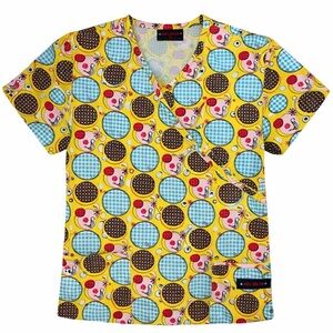 Women's Melrose by May-Hill Scrub Top Size X-Small Bird Partridge Yellow